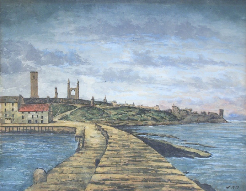 800x623 Watercolor Of St. Andrews, Scotland, Circa 1920