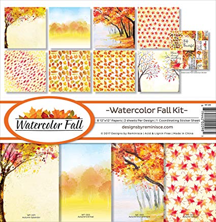 425x438 Reminisce Watercolor Fall Scrapbook Collection Kit