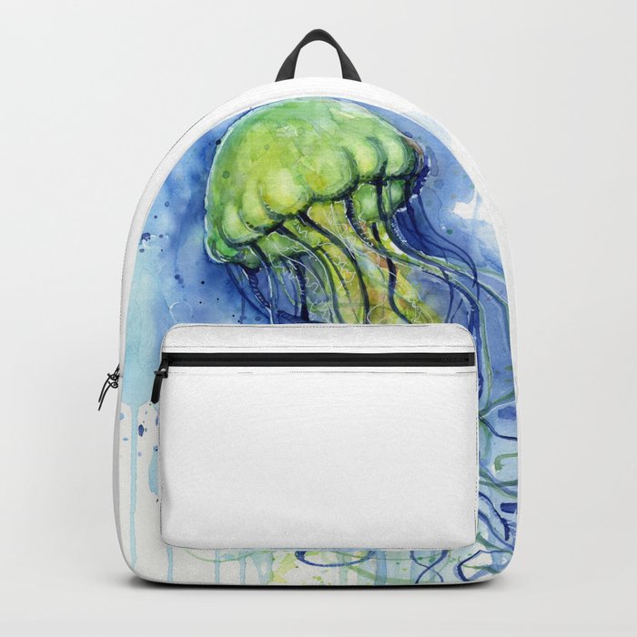 700x700 Jellyfish Watercolor Beautiful Sea Creatures Backpack By Olechka