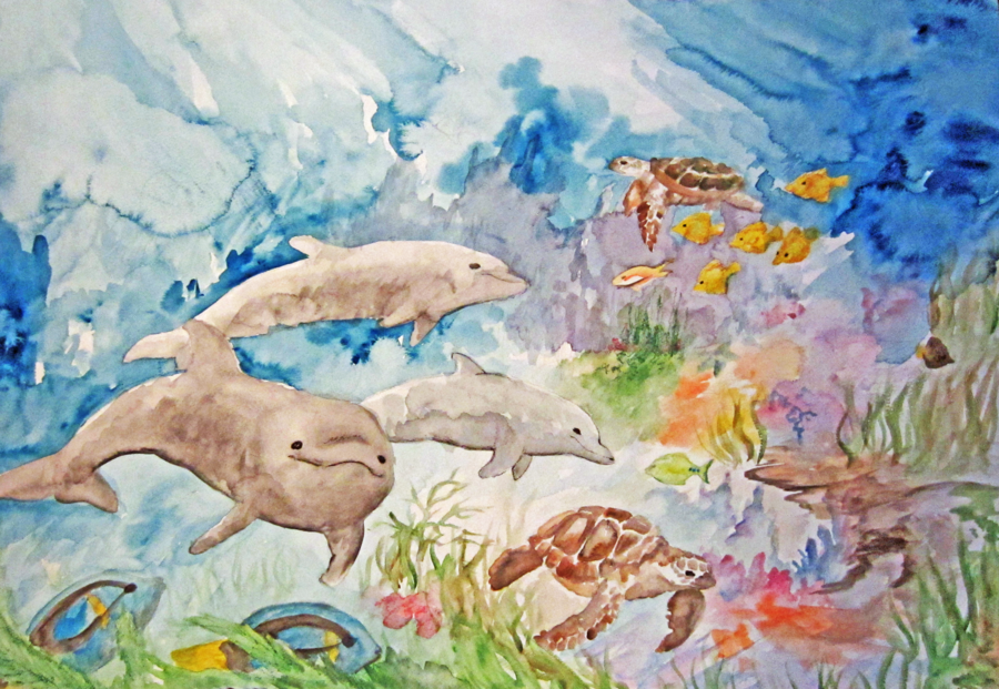 900x621 Watercolor Sea Life By Denniah