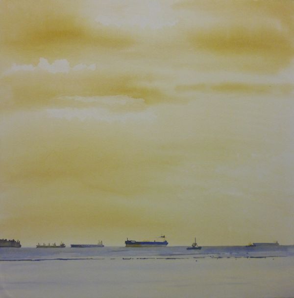 600x609 How To Paint Sea And Clouds In Watercolor Try A Layering Technique