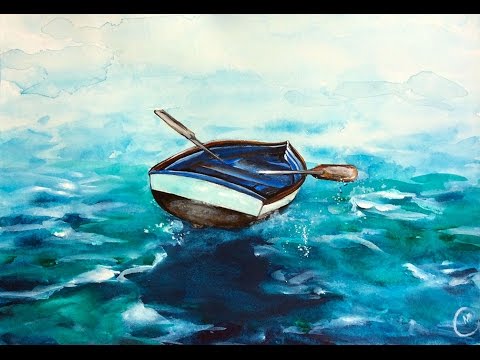 480x360 Watercolor Sea Boat Painting Demonstration