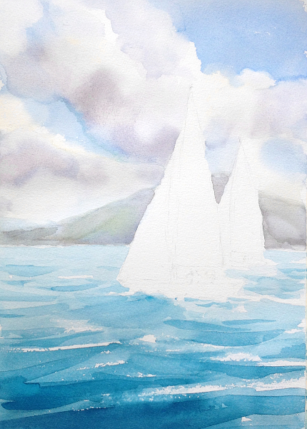 430x601 How To Paint The Ocean In Watercolor