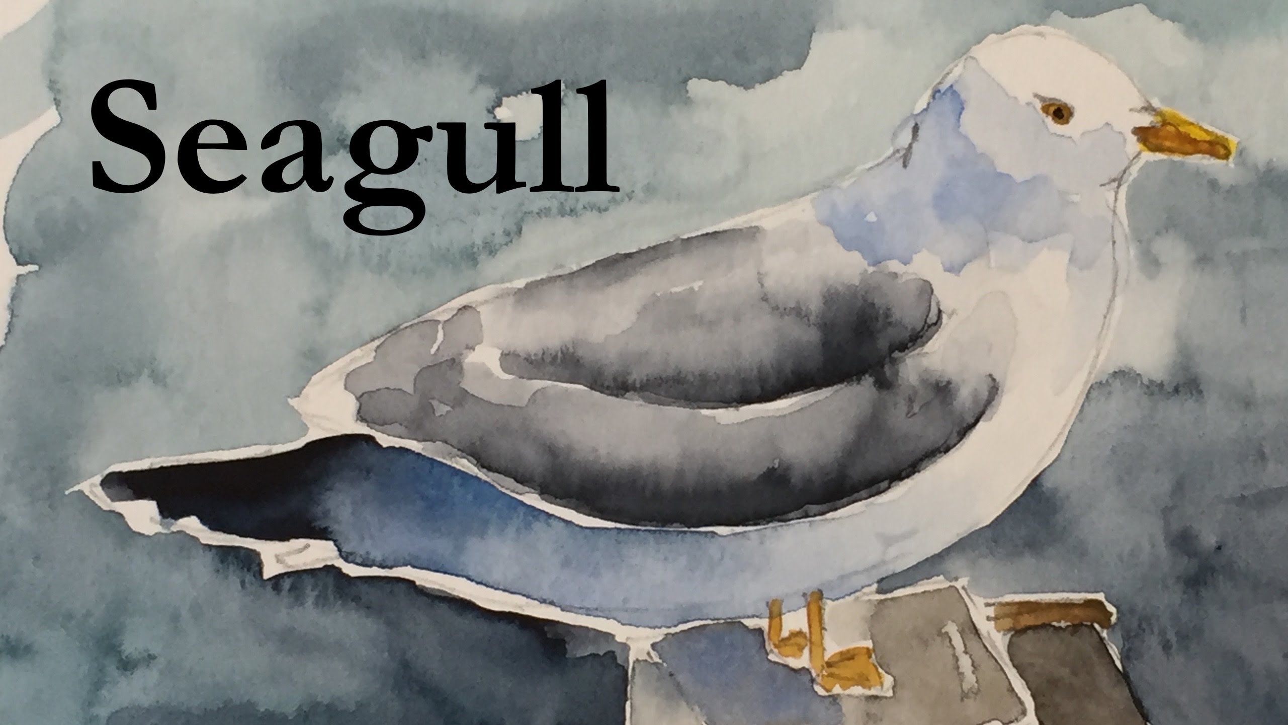 2561x1441 How To Draw And Paint A Seagull In Watercolour Watercolor Bird