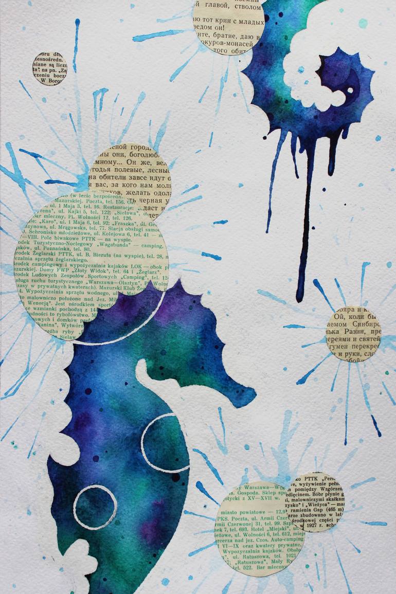 770x1155 Seahorse Watercolor Painting By Yana Mosnytska Saatchi Art