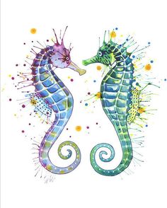 236x294 Wall Art, Beach Art, Seahorse Painting, Seahorse Love, Watercolor