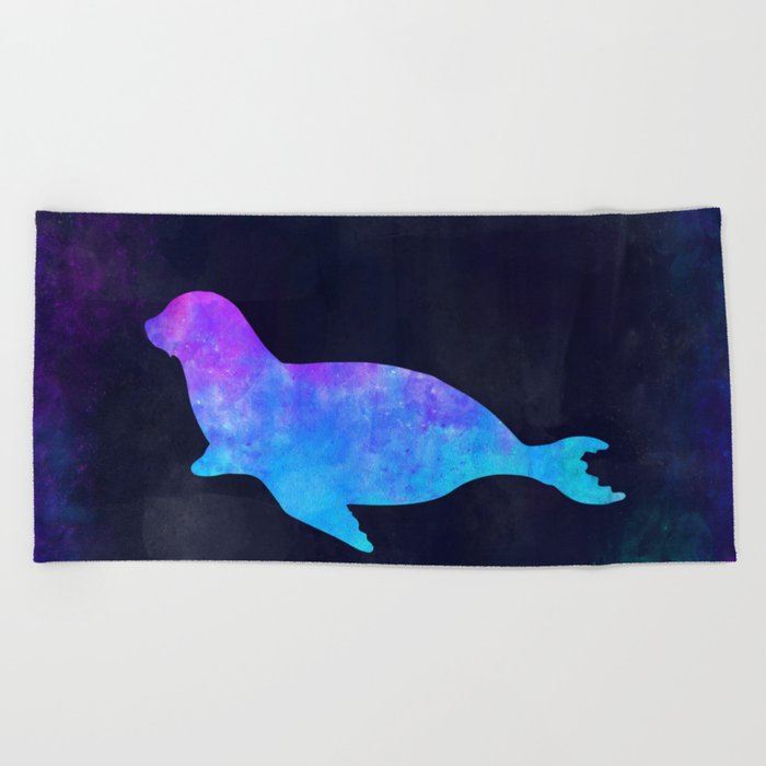 700x700 Seal In Space Animal Graphic Art Watercolor Canvas Painting