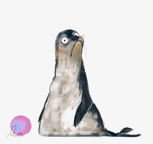 500x471 Seal, Seal Clipart, Hand Painted Seals, Watercolor Seals Png Image