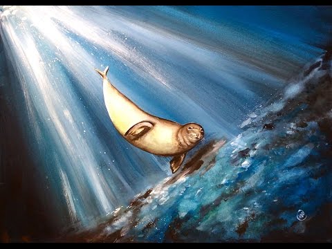 480x360 Watercolor Seal Painting Demonstration