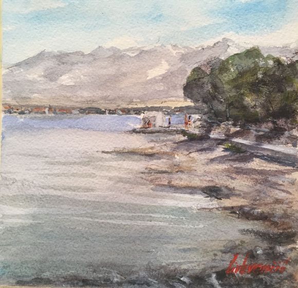 580x561 Seaside View Watercolor And Paintings
