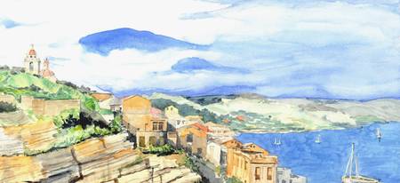 450x206 Stunning Seaside Watercolor Painting Reproductions For Sale On