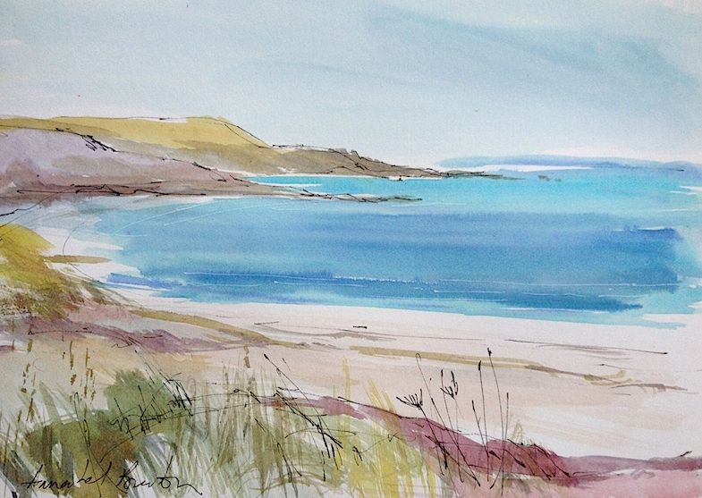 785x557 Seaside Watercolour Watercolour Beachoats