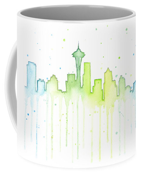 479x600 Seattle Skyline Watercolor Coffee Mug For Sale By Olga Shvartsur
