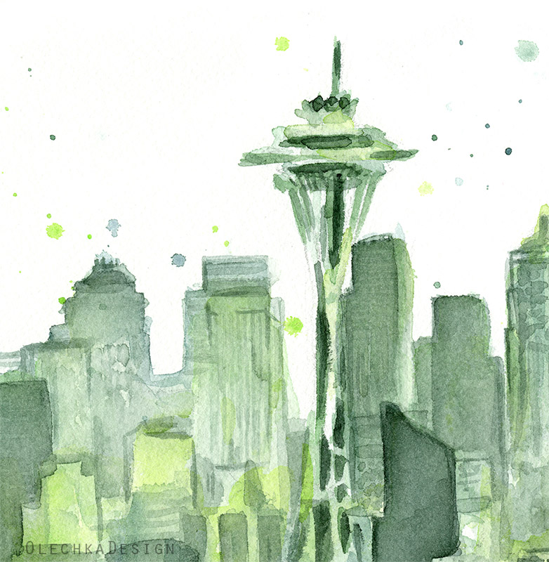782x800 Seattle Watercolor Olechka Design