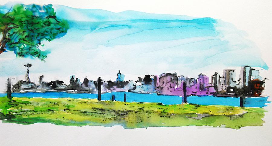 900x483 Seattle Watercolor Painting By Shelley Wheeler