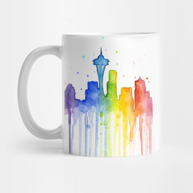 630x630 Seattle Watercolor Rainbow
