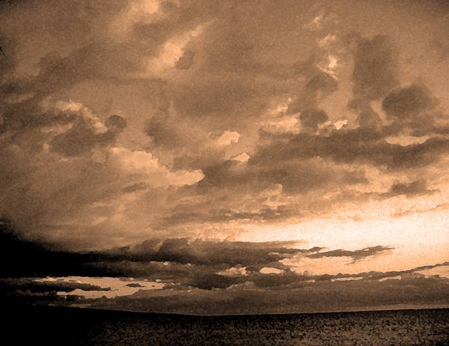 650x501 Watercolor Clouds Sepia By Dancinglightimages