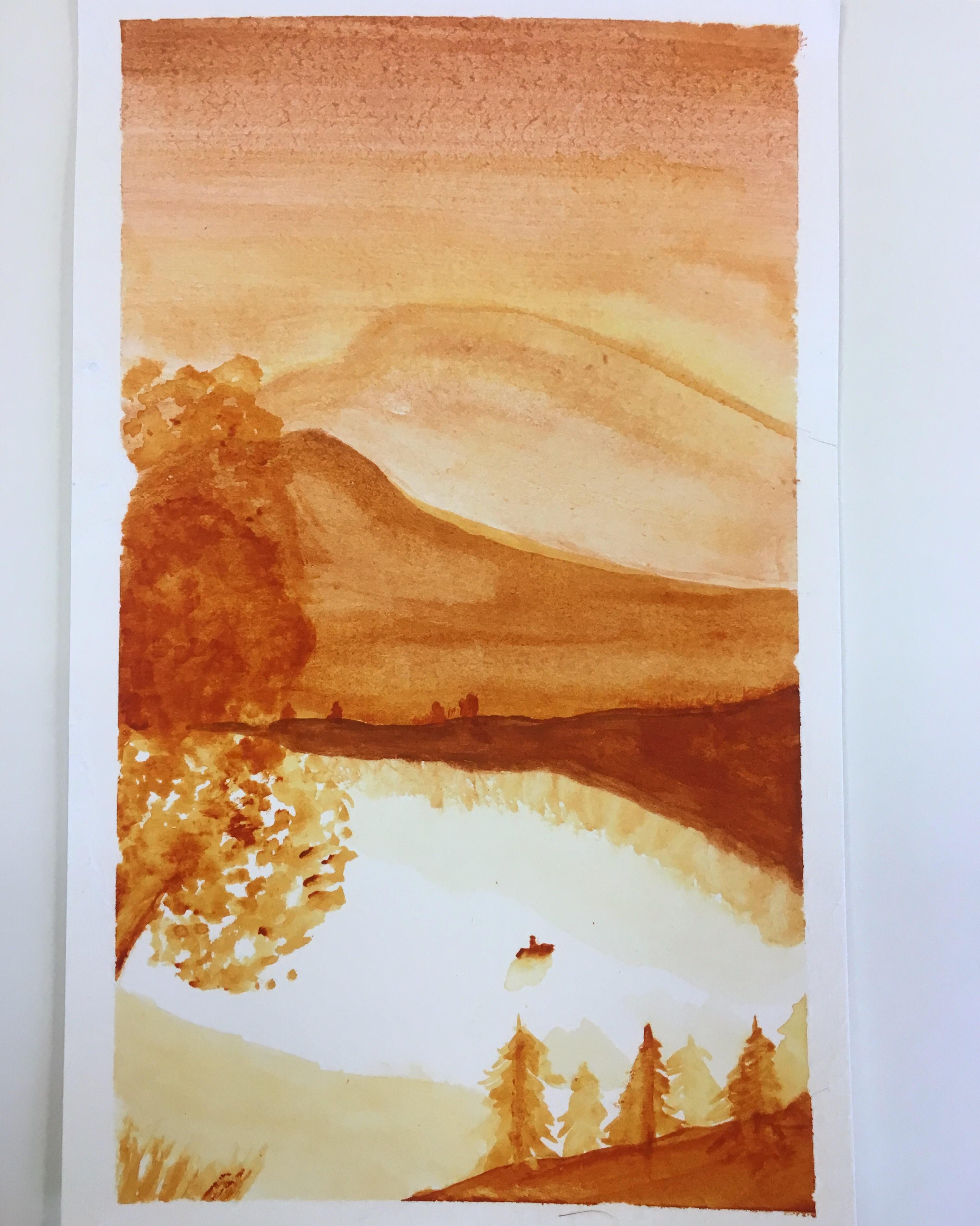 3024x3780 Sepia Watercolor! Painting
