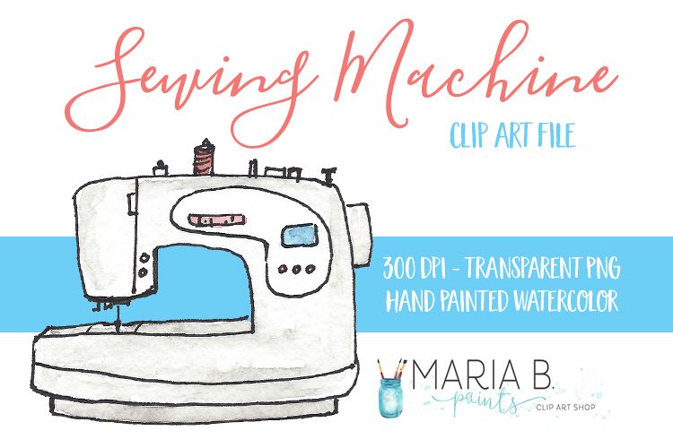 750x500 Sewing Machine Watercolor Clip Art Png