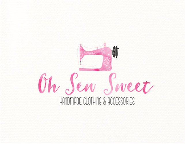 642x502 Sewing Machine Watercolor Logo Thread Logo Design 703 Etsy