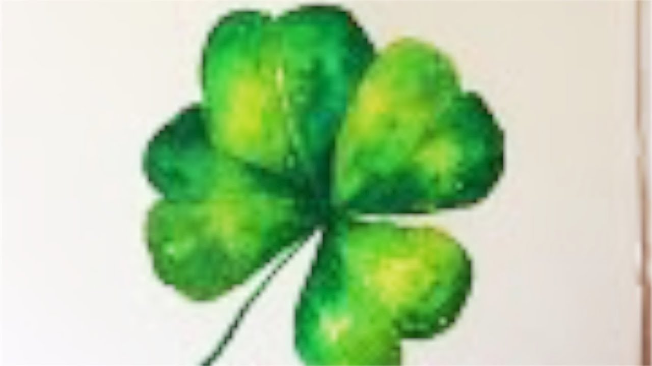 1280x720 Four Leaf Clover Watercolor Tutorial Step By Step For Beginners