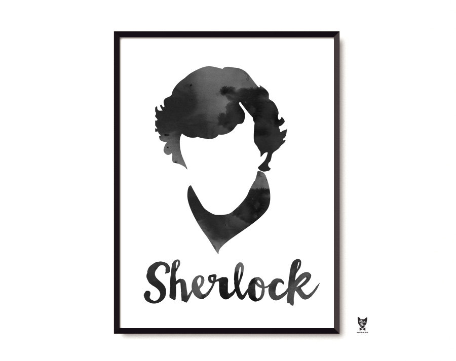 900x713 Sherlock Holmes Black And White Poster 5 X 7 Etsy