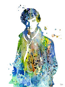 225x300 Sherlock Holmes Painting By Watercolor Girl