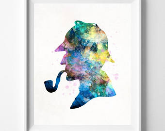 340x270 Sherlock Watercolor Etsy