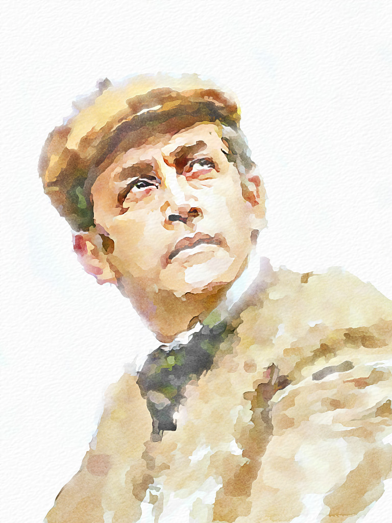 768x1024 Mr. Sherlock Holmes Digital Watercolor. Original Photo
