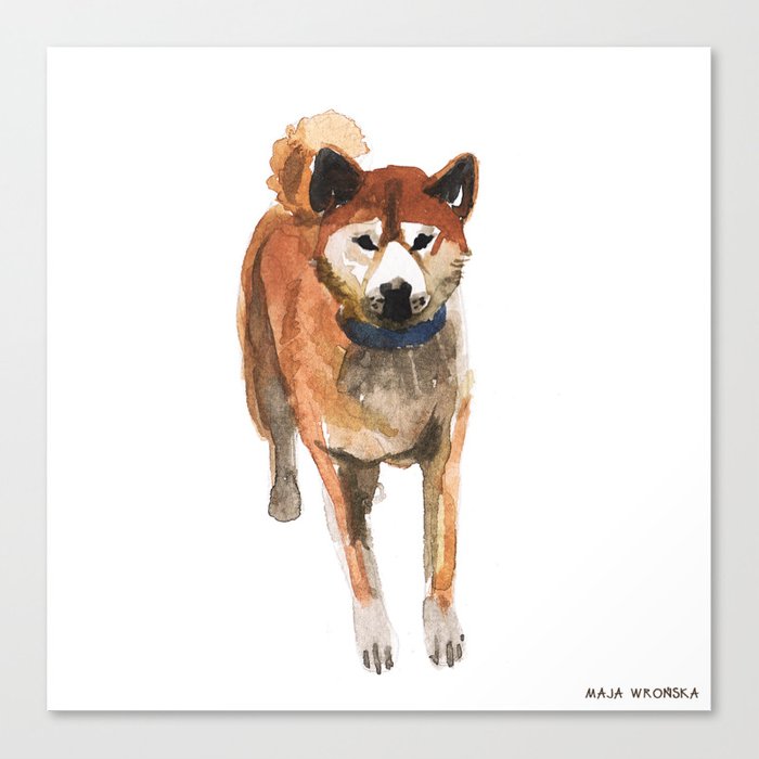 700x700 Watercolor Dog Vol 8 Shiba Inu Canvas Print By Takmaj Society6