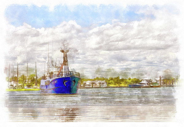 600x415 Fishing Ship Watercolor Series Art Print By Geraldine Scull