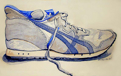 500x314 My Old Running Shoes One Of The First Watercolor