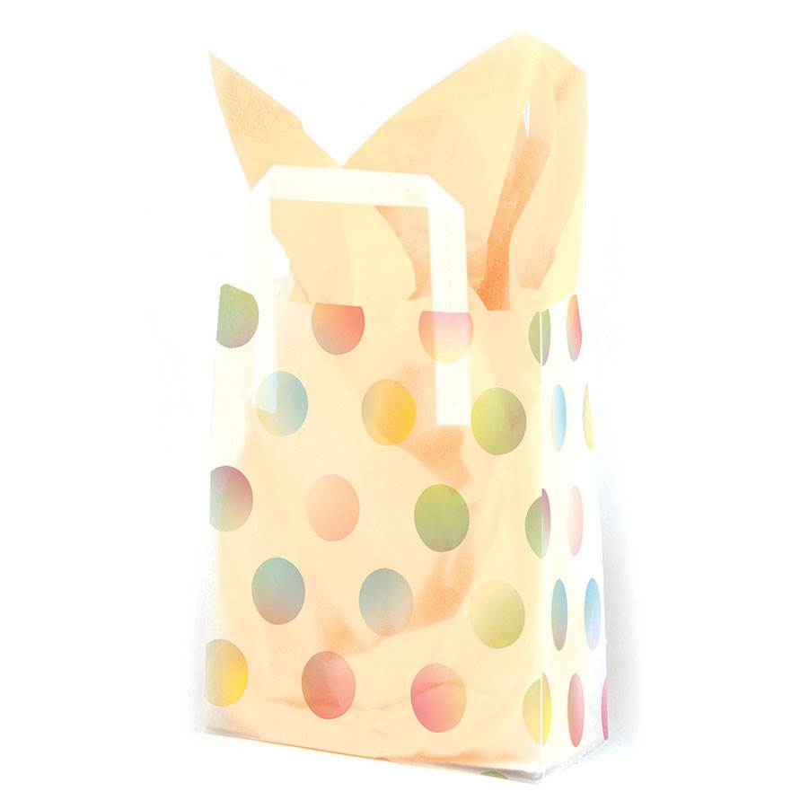 901x901 Watercolor Dots Frosted Shopping Bags