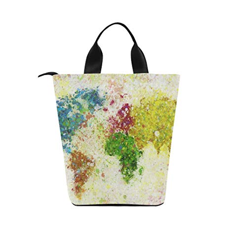 466x466 Interestprint World Map Watercolor Nylon Cylinder