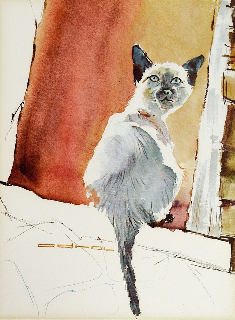 752x1024 Siamese Cat Print Of Watercolor Artifax Antiques Amp Design