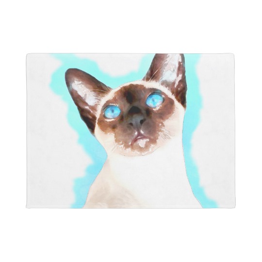 540x540 Siamese Cat Watercolor Art Doormat