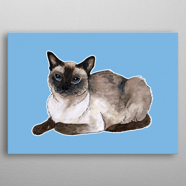 640x640 Siamese Cat Watercolor By Metal Posters