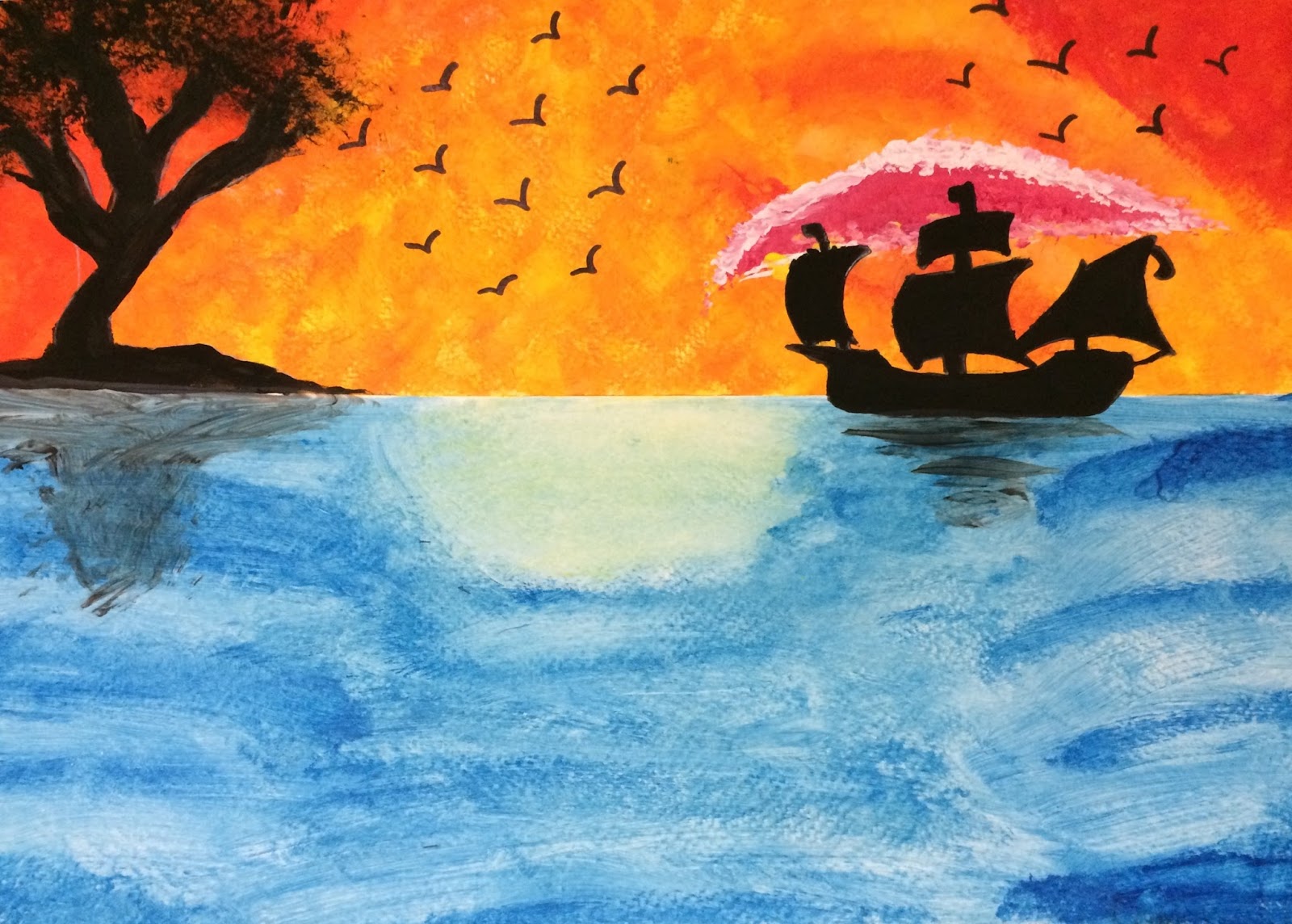 1600x1144 The Helpful Art Teacher Paint The Sky Silhouettes And Sunsets