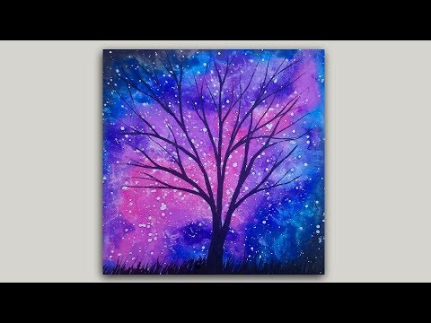 480x360 Watercolor Painting Rose Galaxy And Tree Silhouette