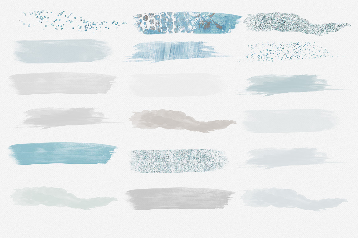 1160x772 Winter Wonderland Watercolor Brush Strokes Blue Amp Silver And