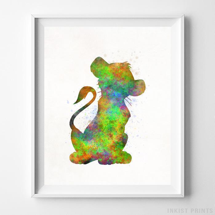 699x699 Simba The Lion King Type 1 Wall Art Disney Watercolor Poster