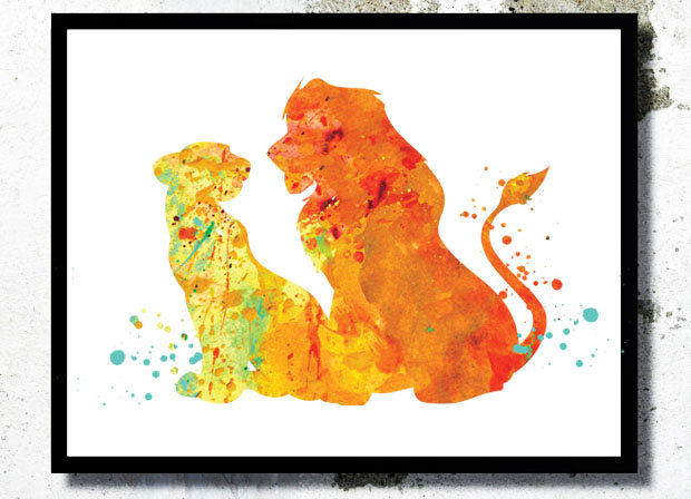 620x448 Simba And Nala Watercolor Lion King Watercolor Lion