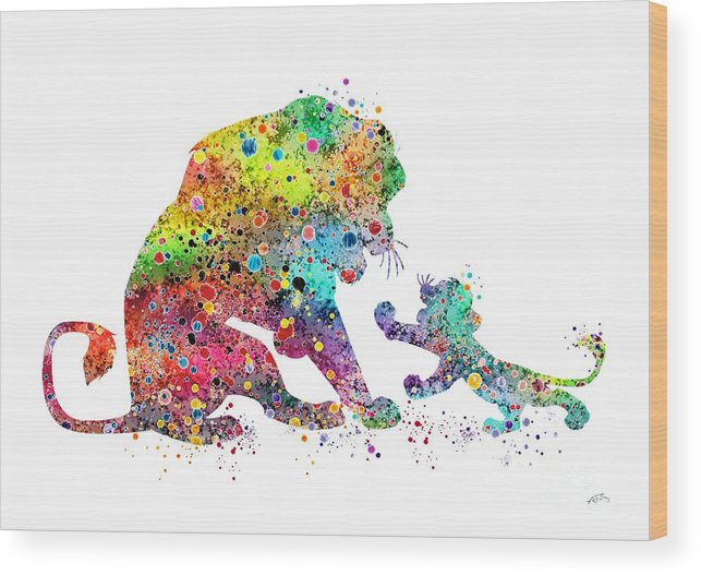 643x527 The Lion King Mufasa And Simba Watercolor Art Print Wood Print By