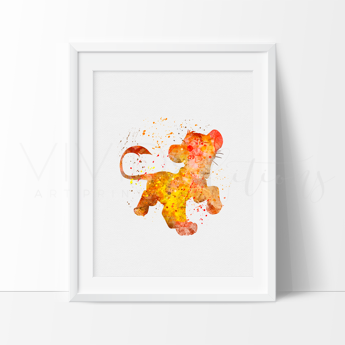 1200x1200 Lion King Simba Watercolor Art Print