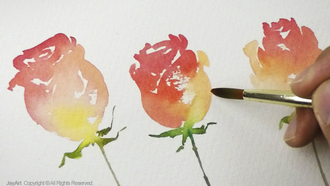 650x366 Jay Lee Watercolor Painting Simple Rose Painting