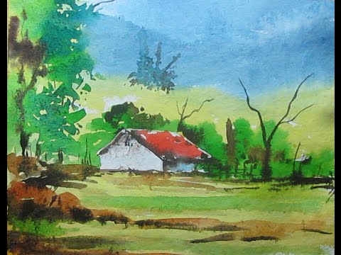 480x360 How To Paint A Simple Landscape In Watercolor