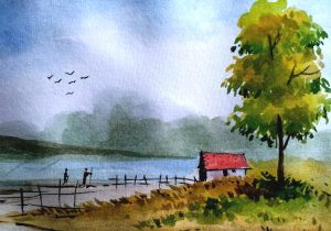 300x210 How To Paint A Simple Watercolor Landscape Lovely Watercolor