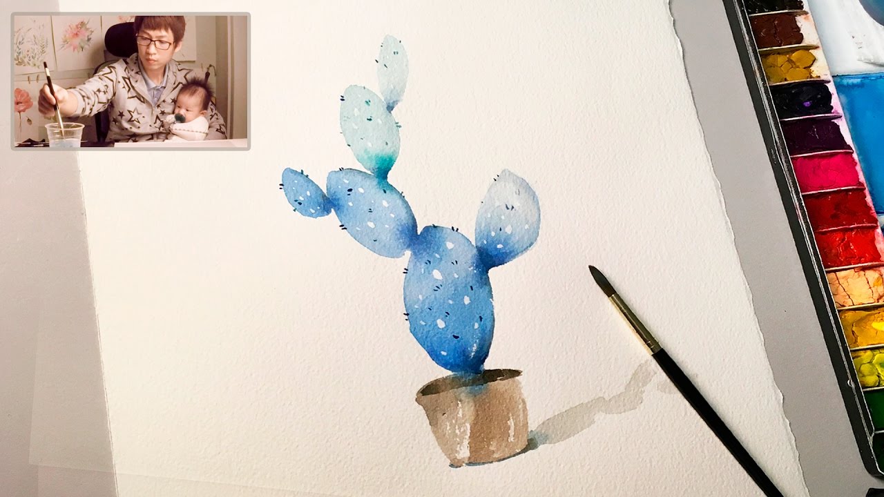 1280x720 Lvl1] Easy Simple Cactus Painting For Beginners
