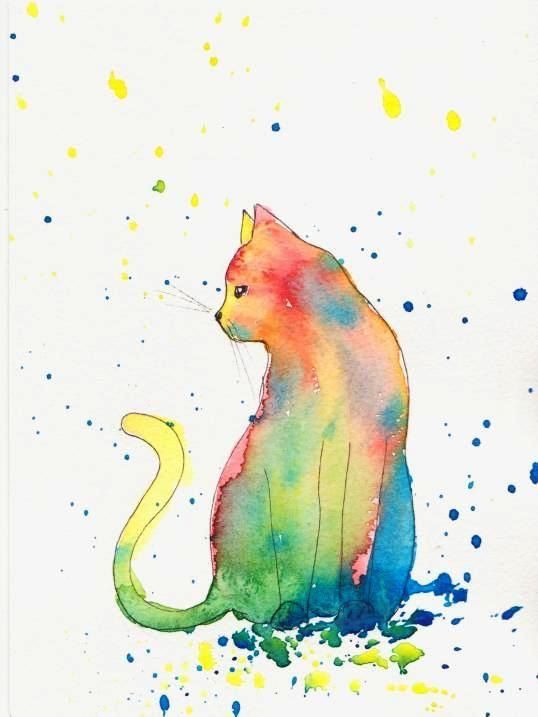 538x717 Pin By Emma Greeff On Artsy Fartsy Watercolor, Cat