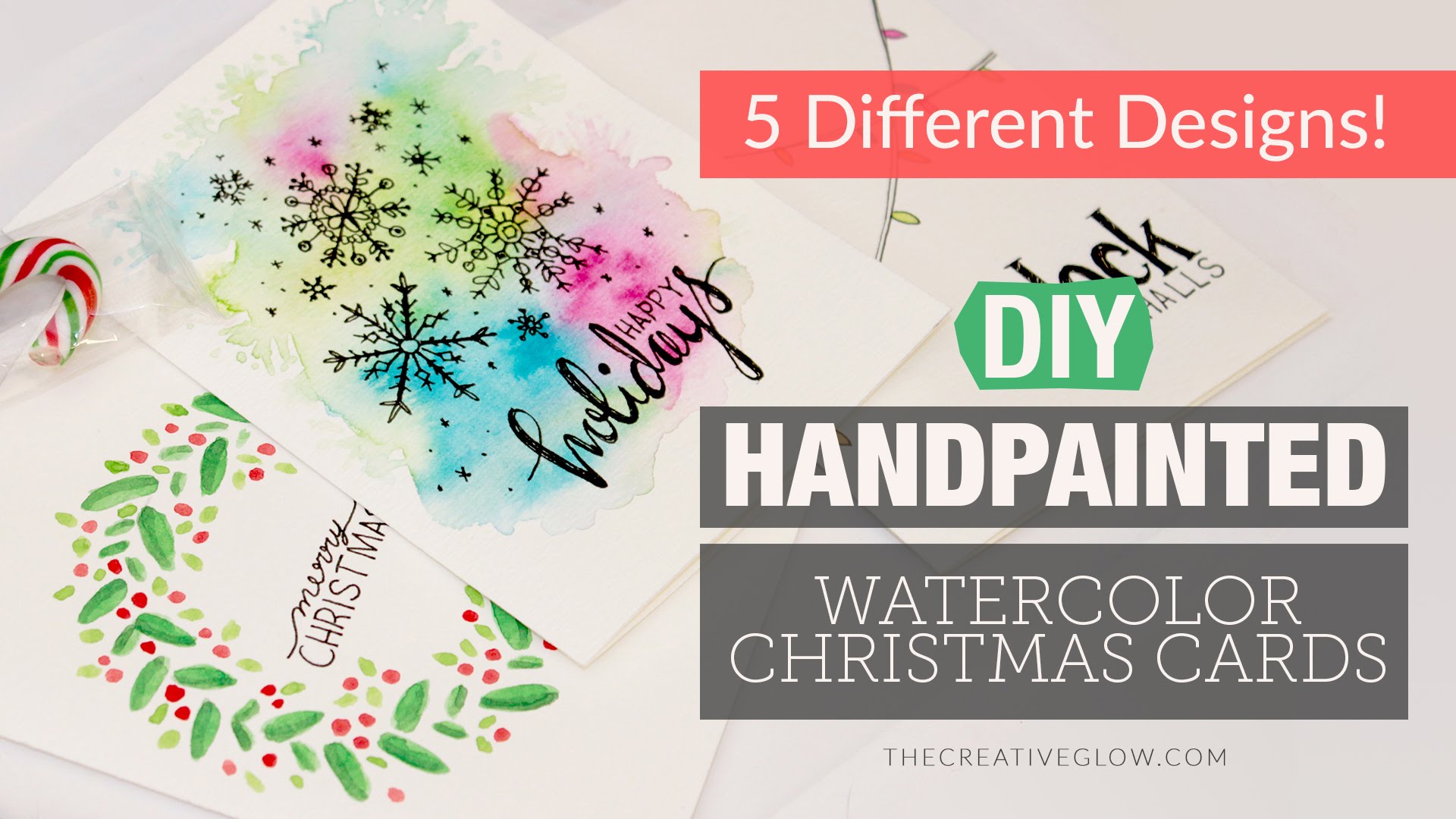 1920x1080 Diy Hand Painted Watercolor Christmas Cards
